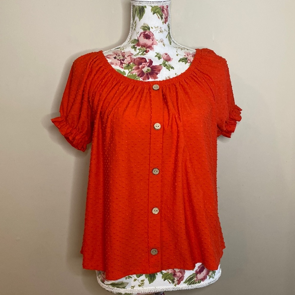 Emberglow Rib On/Off Shoulder Top